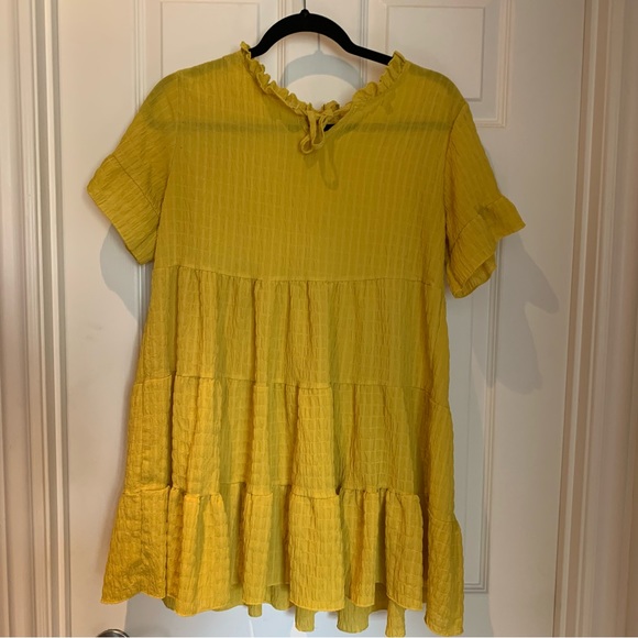 👗 Yellow Lightweight Babydoll Dress - Picture 1 of 4